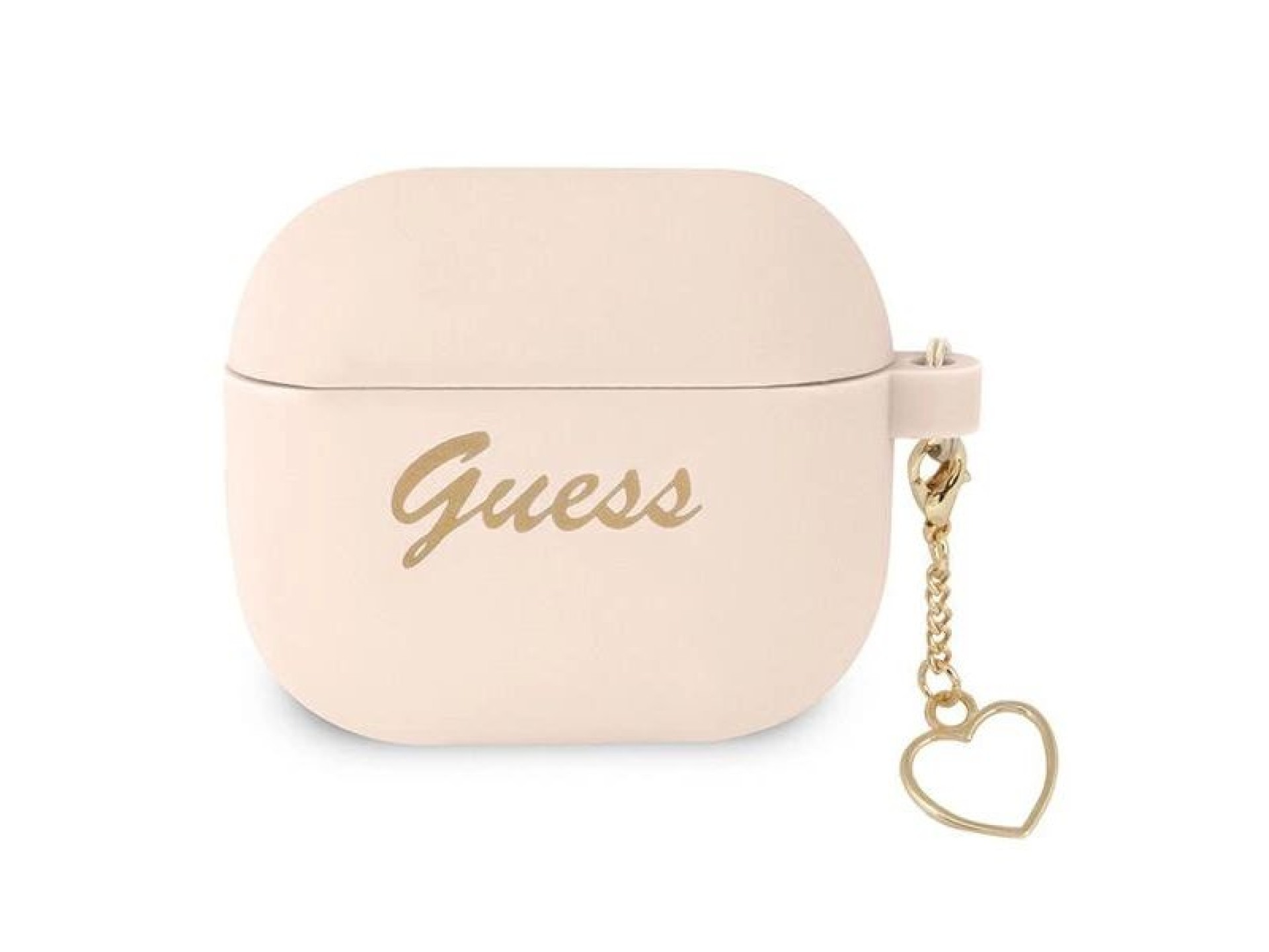 Guess GUA3LSCHSP AirPods 3 cover pink/pink Silicone Charm Heart Collection