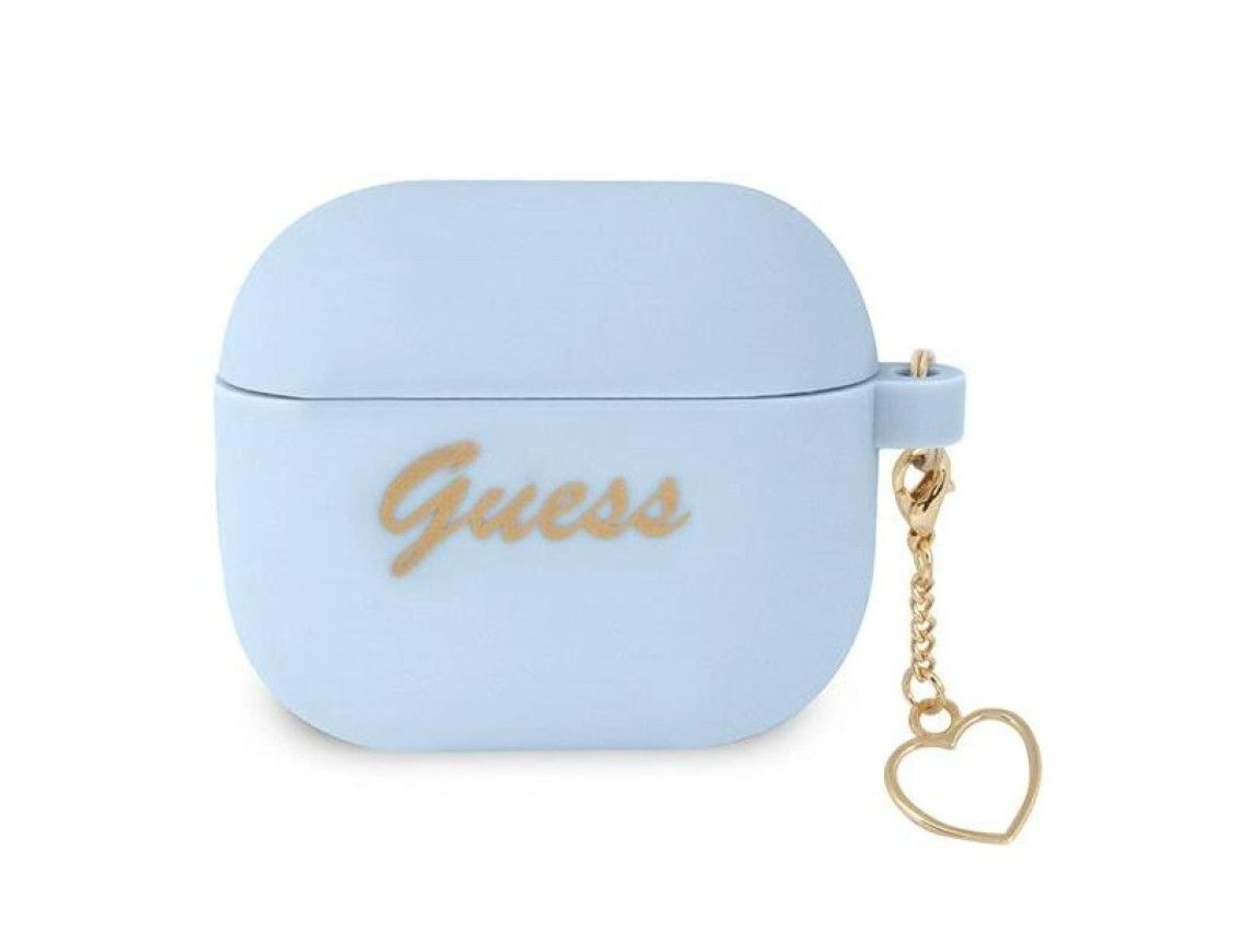 Guess GUA3LSCHSB AirPods 3 cover blue/blue Silicone Charm Heart Collection