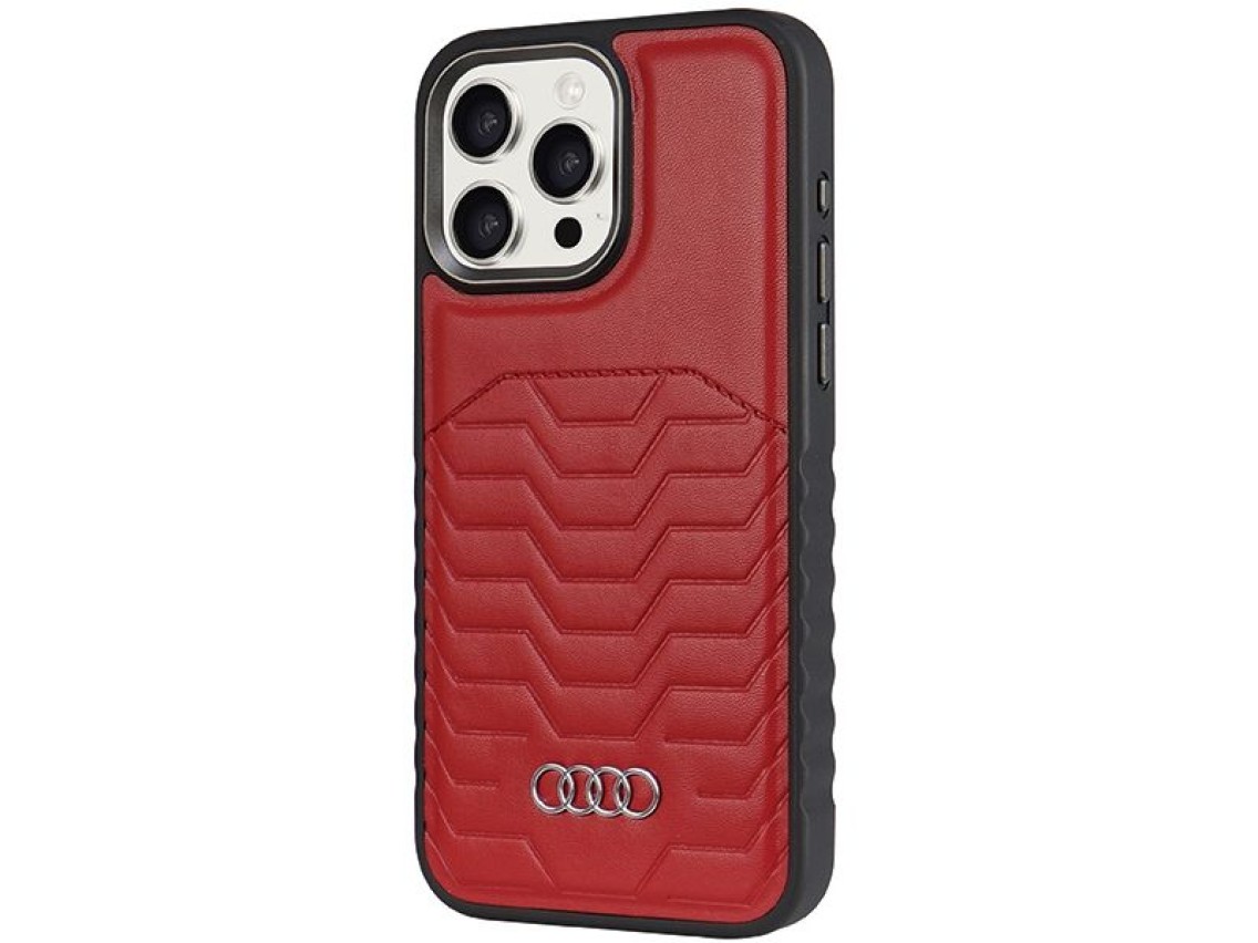 Audi Synthetic Leather case with MagSafe for iPhone 14 Pro Max - red
