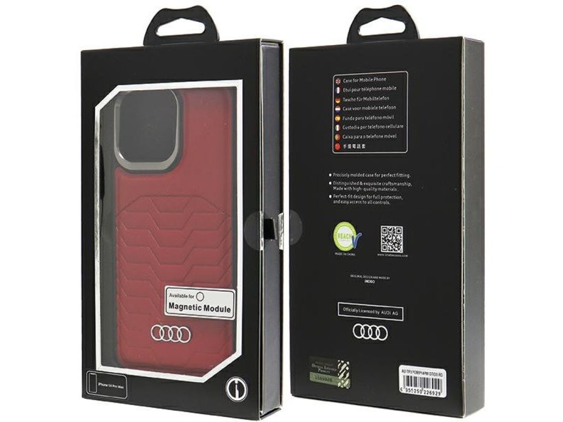 Audi Synthetic Leather case with MagSafe for iPhone 14 Pro Max - red