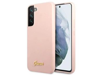 Guess GUHCS22MLSLMGPP S22+ S906 pink/pink hardcase Silicone Script Metal Logo Guess GUHCS22MLSLMGPP S22+ S906 pink/pink hardcase Silicone Script Metal Logo