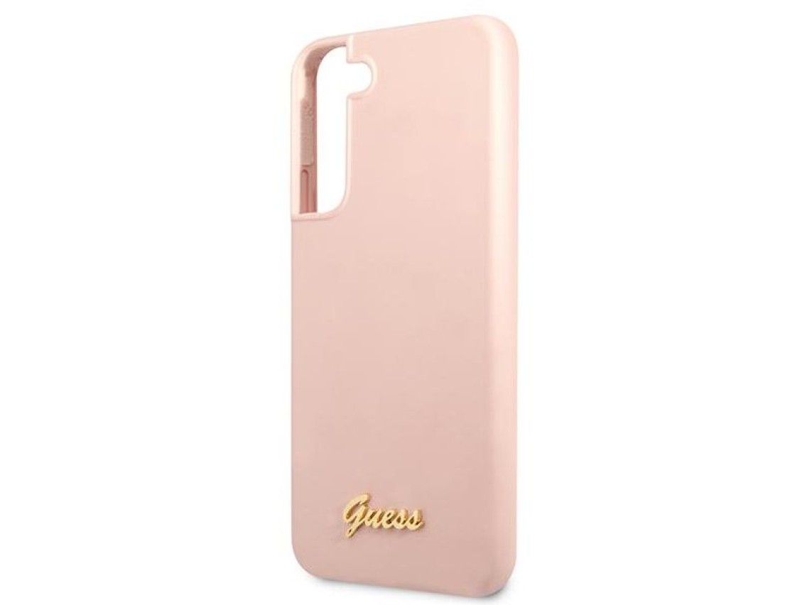 Guess GUHCS22MLSLMGPP S22+ S906 pink/pink hardcase Silicone Script Metal Logo