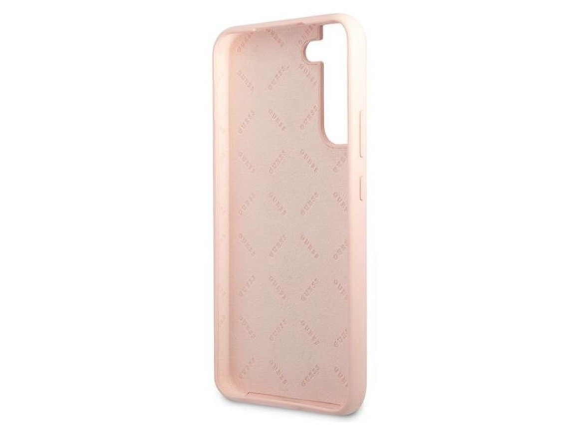 Guess GUHCS22MLSLMGPP S22+ S906 pink/pink hardcase Silicone Script Metal Logo