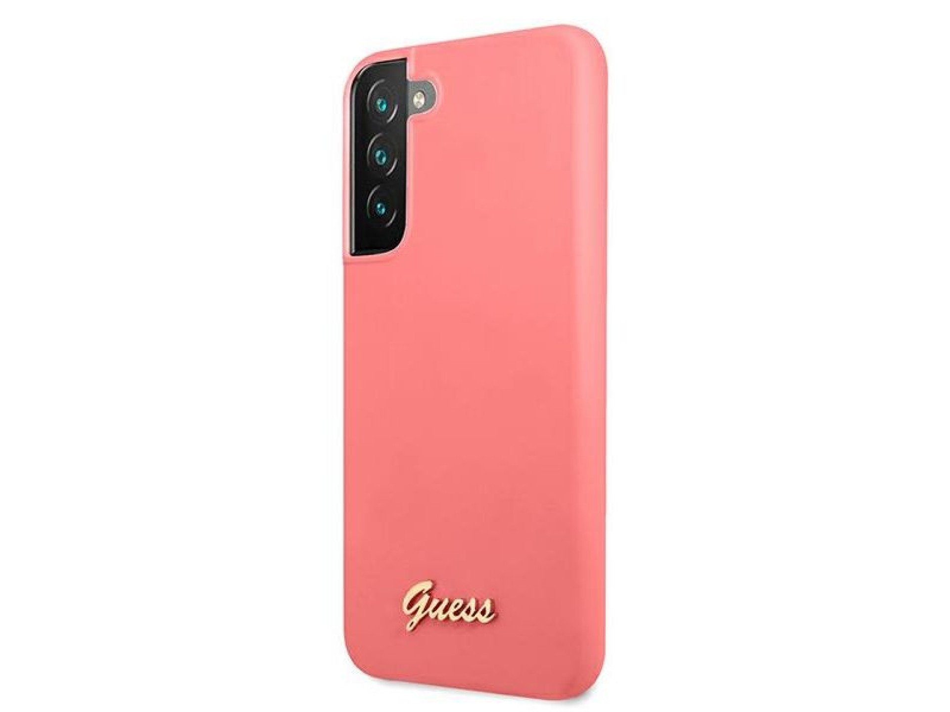 Guess GUHCS22MLSLMGFU S22+ S906 fuchsia/fuchsia hardcase Silicone Script Metal Logo