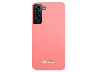 Guess GUHCS22MLSLMGFU S22+ S906 fuchsia/fuchsia hardcase Silicone Script Metal Logo Guess GUHCS22MLSLMGFU S22+ S906 fuchsia/fuchsia hardcase Silicone Script Metal Logo