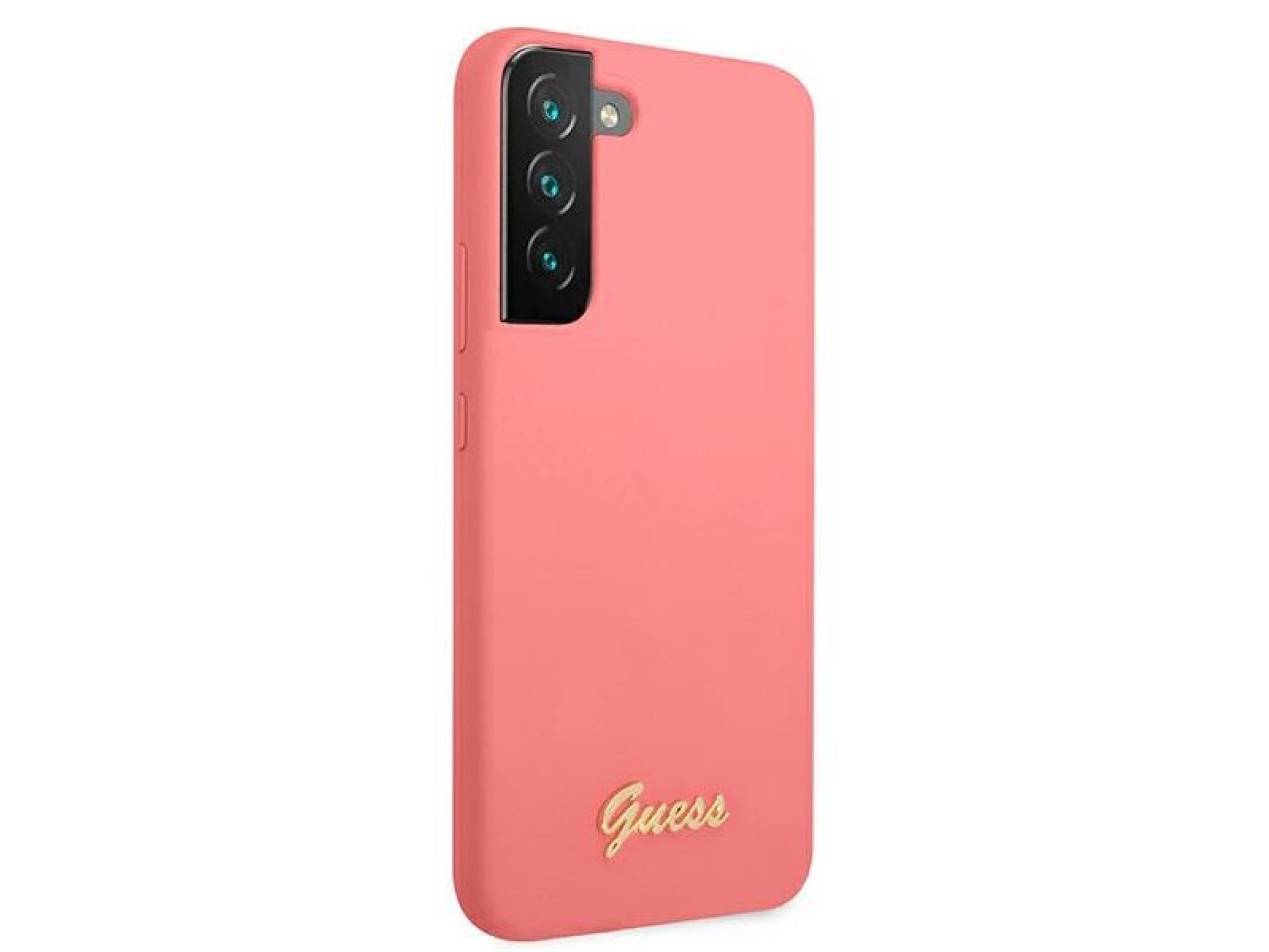 Guess GUHCS22MLSLMGFU S22+ S906 fuchsia/fuchsia hardcase Silicone Script Metal Logo