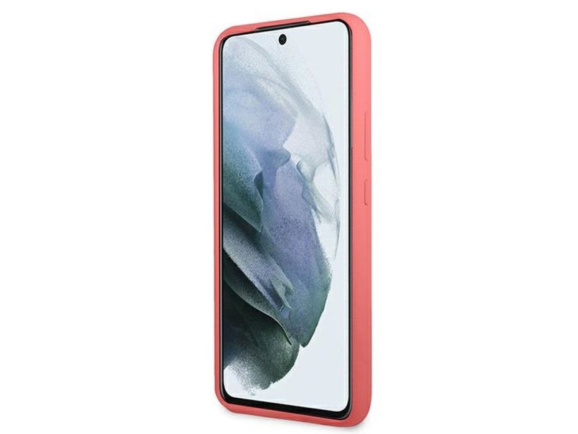 Guess GUHCS22MLSLMGFU S22+ S906 fuchsia/fuchsia hardcase Silicone Script Metal Logo