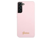 Capa rígida de silicone com logotipo metálico Guess GUHCS22MLSLMGLA S22+ S906 lavanda/lavanda Capa rígida de silicone com logotipo metálico Guess GUHCS22MLSLMGLA S22+ S906 lavanda/lavanda