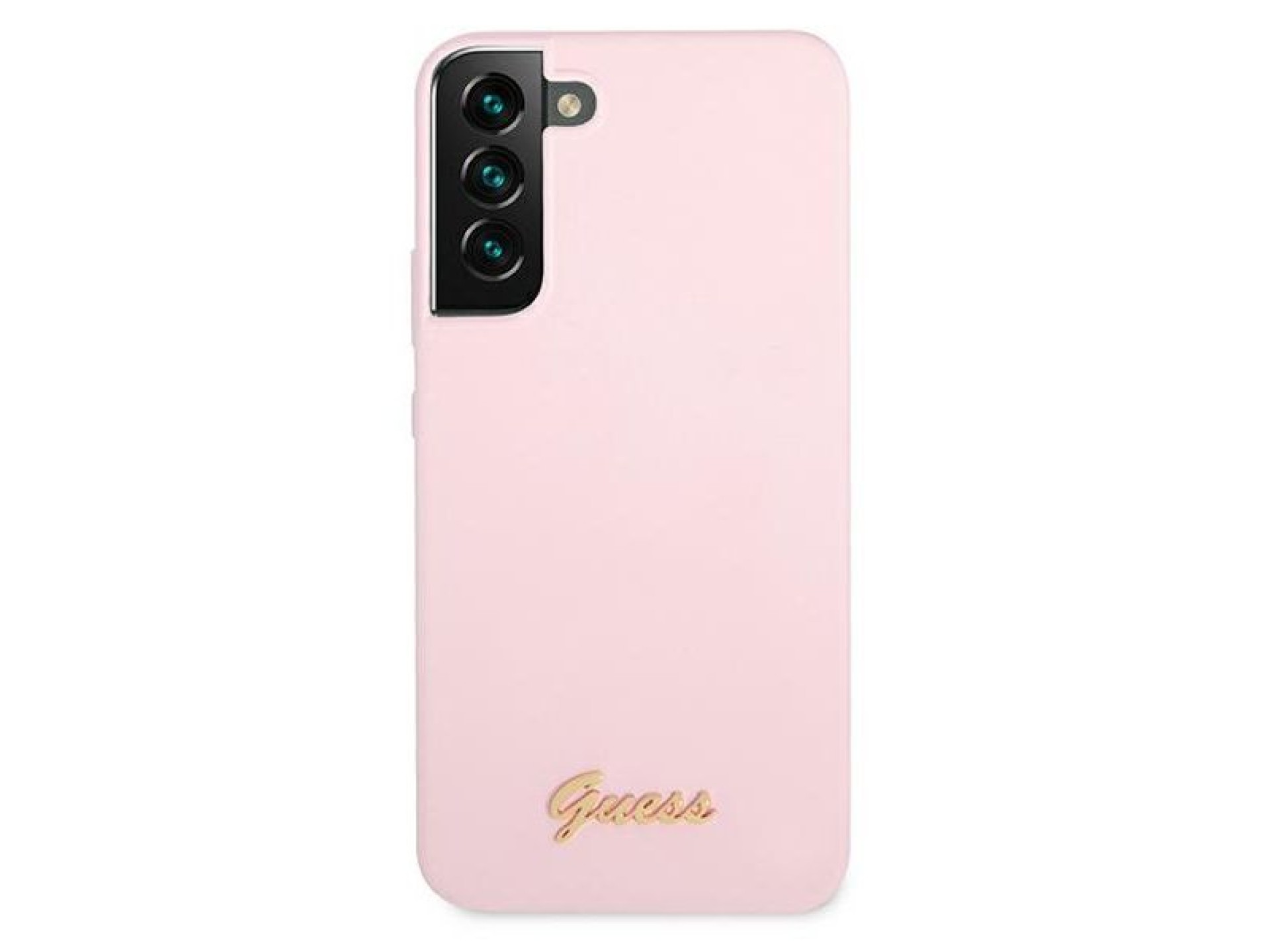 Capa rígida de silicone com logotipo metálico Guess GUHCS22MLSLMGLA S22+ S906 lavanda/lavanda