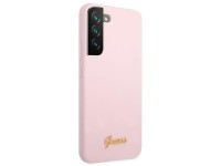 Capa rígida de silicone com logotipo metálico Guess GUHCS22MLSLMGLA S22+ S906 lavanda/lavanda Capa rígida de silicone com logotipo metálico Guess GUHCS22MLSLMGLA S22+ S906 lavanda/lavanda