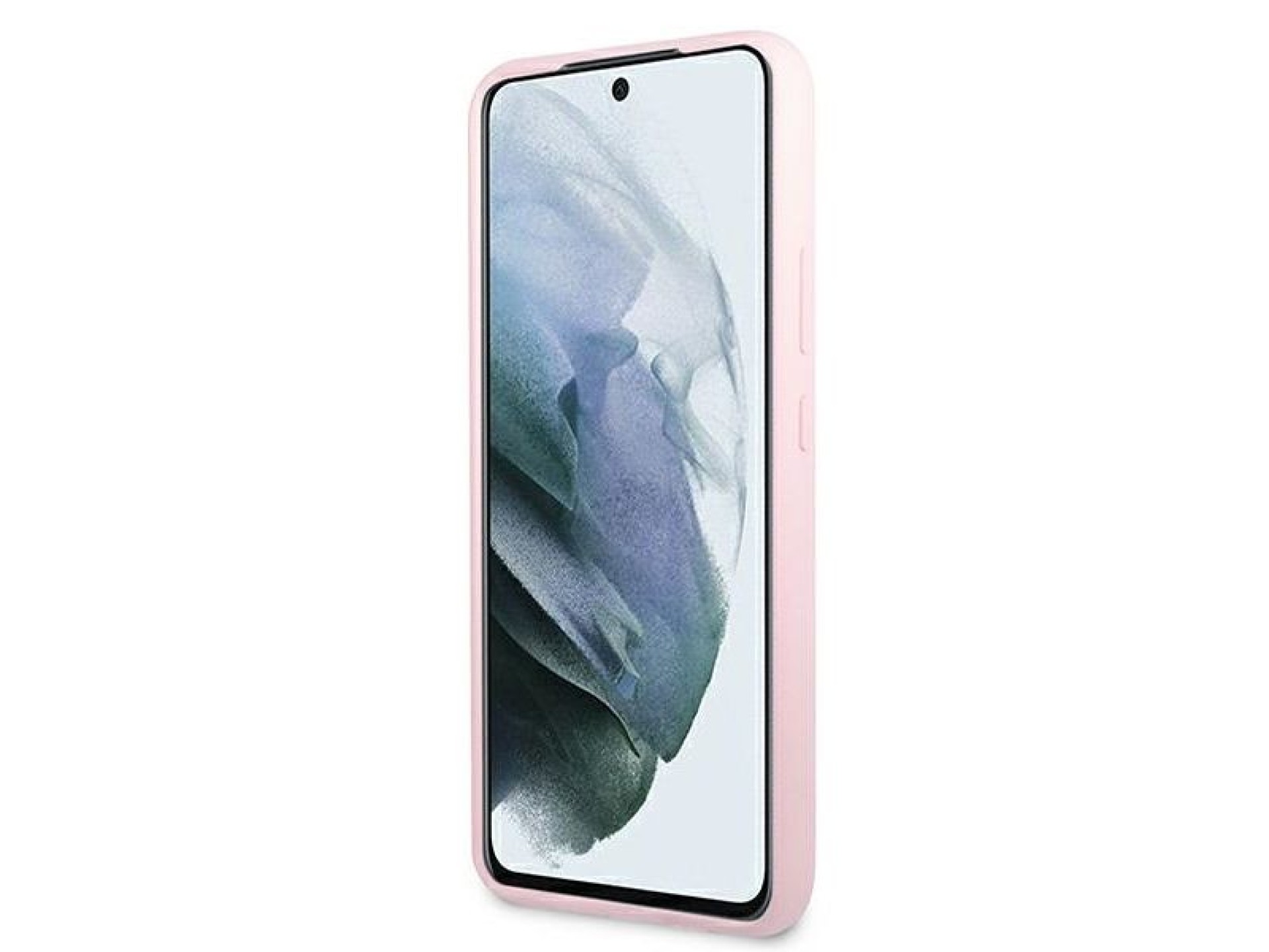 Capa rígida de silicone com logotipo metálico Guess GUHCS22MLSLMGLA S22+ S906 lavanda/lavanda