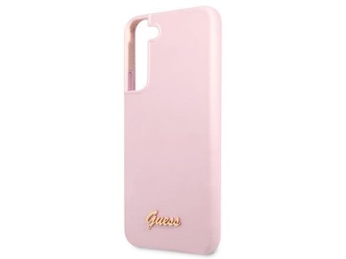 Guess GUHCS22MLSLMGLA S22+ S906 lavender/lavender hardcase Silicone Script Metal Logo Guess GUHCS22MLSLMGLA S22+ S906 lavender/lavender hardcase Silicone Script Metal Logo