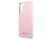 Capa rígida de silicone com logotipo metálico Guess GUHCS22MLSLMGLA S22+ S906 lavanda/lavanda Capa rígida de silicone com logotipo metálico Guess GUHCS22MLSLMGLA S22+ S906 lavanda/lavanda