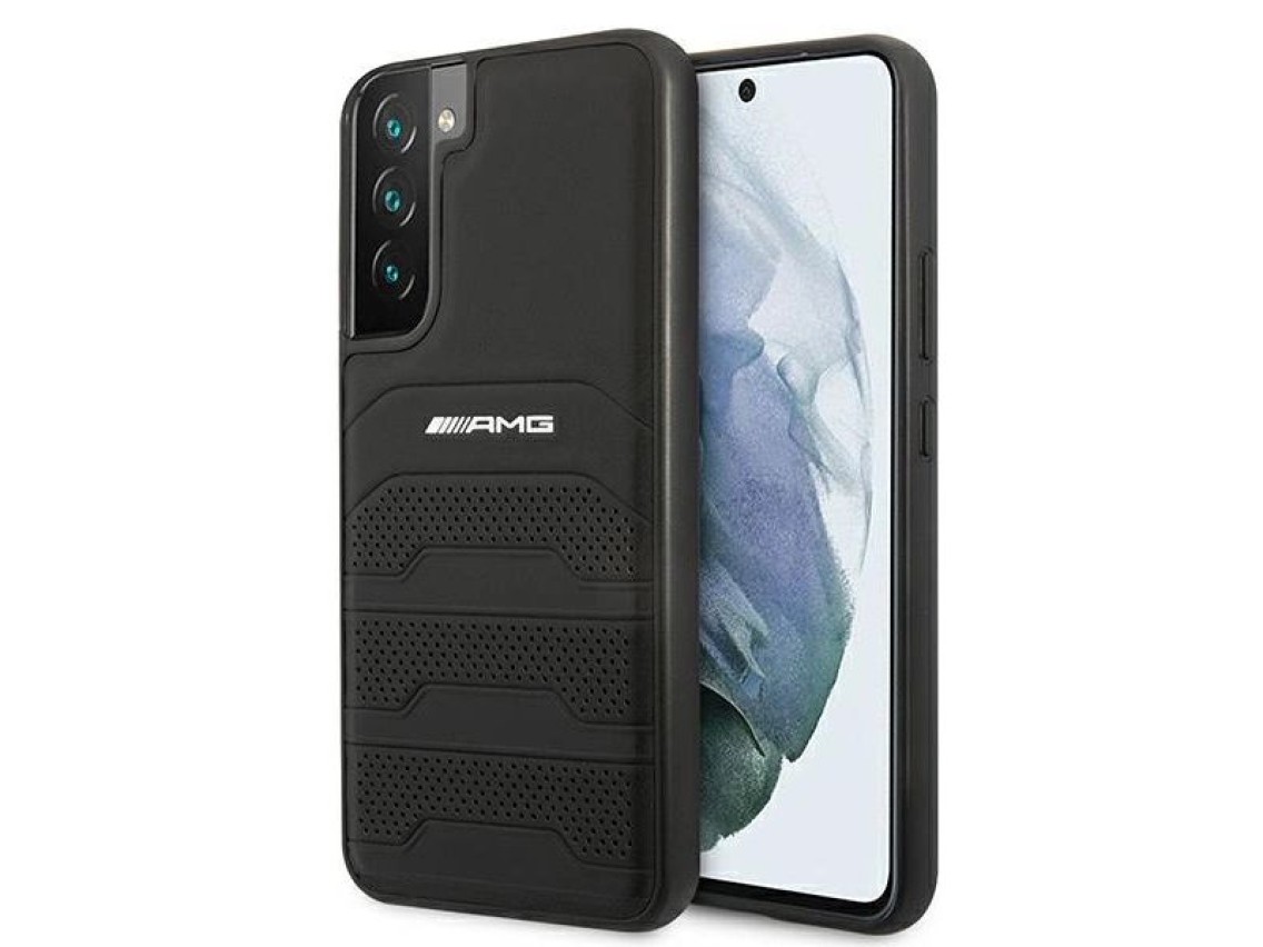 AMG Leather Debossed Lines case for Samsung Galaxy S22+ - black