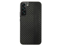 Capa AMG com listras de fibra de carbono e relevo para Samsung Galaxy S22+ - Preta