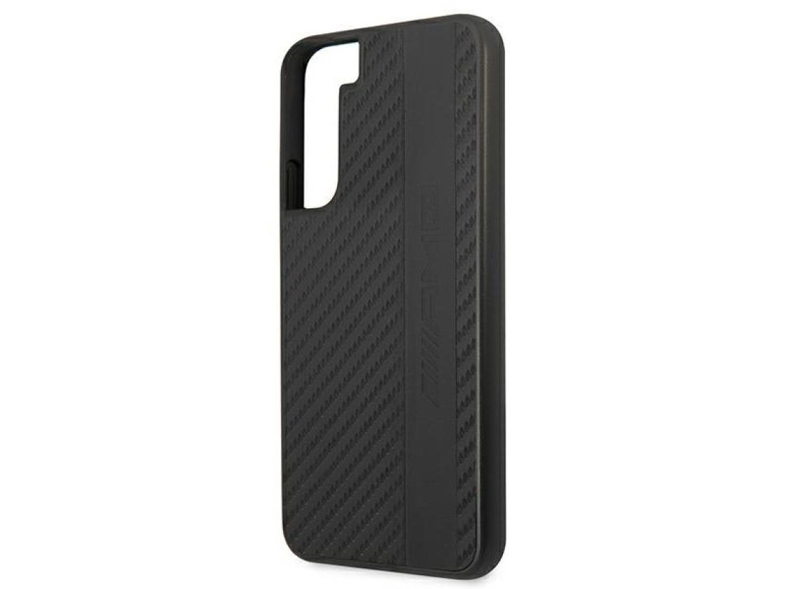 Capa AMG com listras de fibra de carbono e relevo para Samsung Galaxy S22+ - Preta
