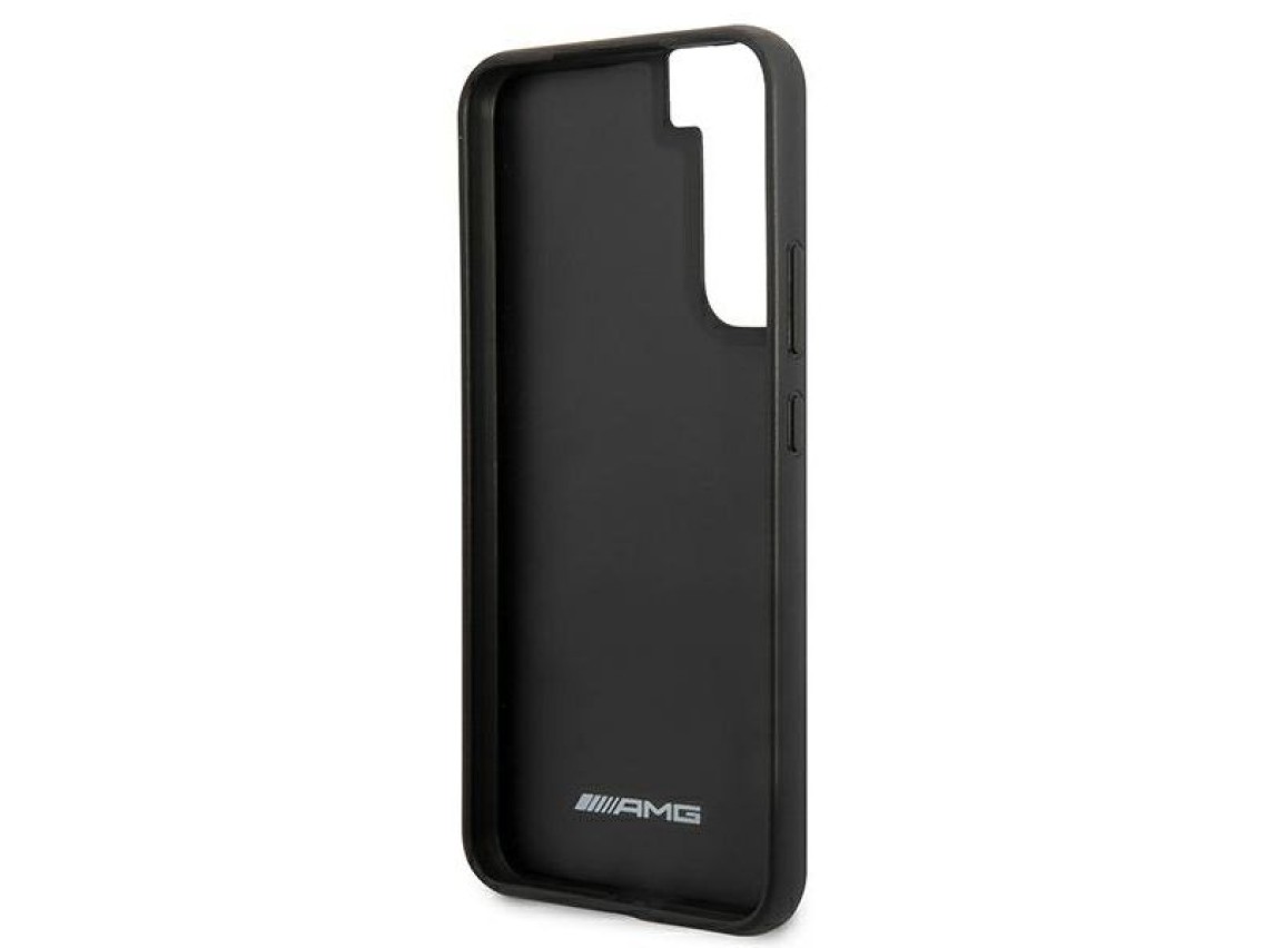 Capa AMG com listras de fibra de carbono e relevo para Samsung Galaxy S22+ - Preta