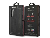 Capa AMG com listras de fibra de carbono e relevo para Samsung Galaxy S22+ - Preta