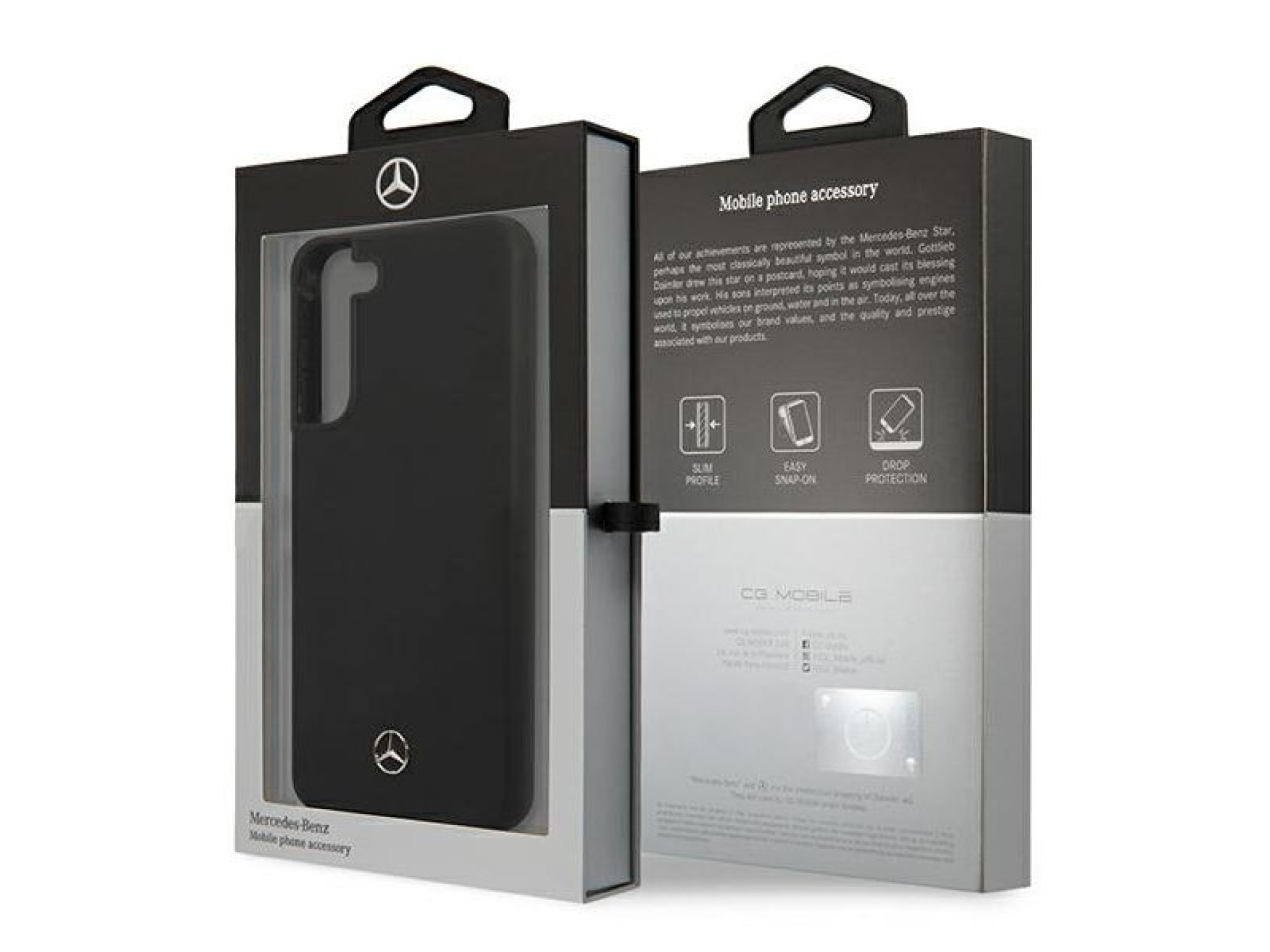 Capa de silicone Mercedes Line para Samsung Galaxy S22+ - Preta