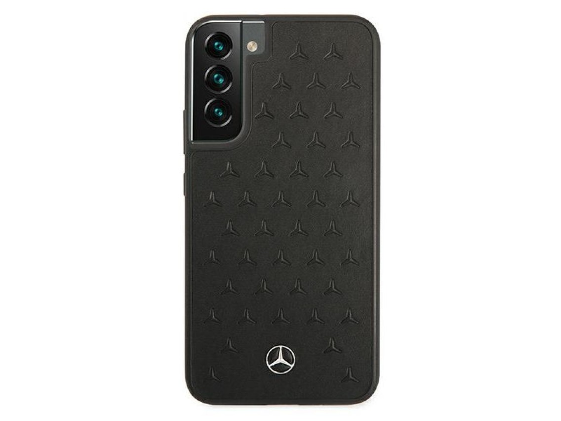Mercedes Leather Stars Pattern Case for Samsung Galaxy S22+ - Black