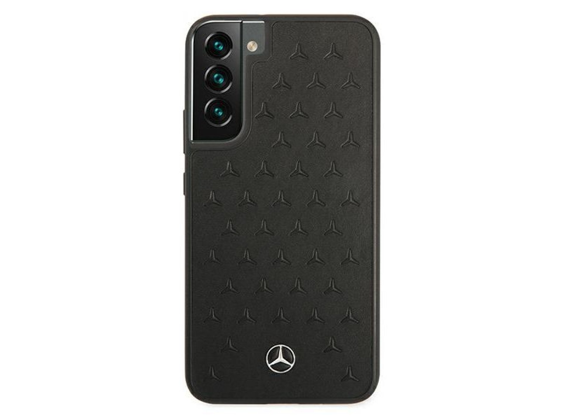 Mercedes Leather Stars Pattern Case for Samsung Galaxy S22+ - Black