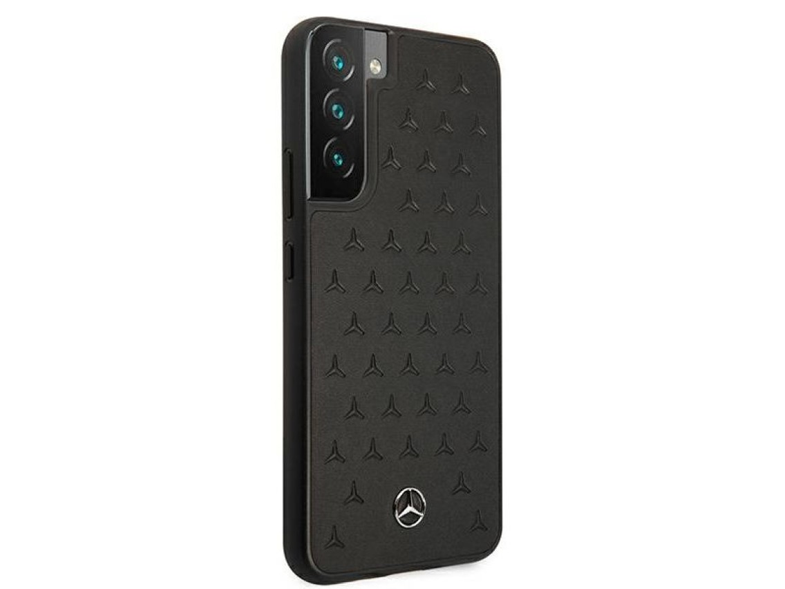 Mercedes Leather Stars Pattern Case for Samsung Galaxy S22+ - Black