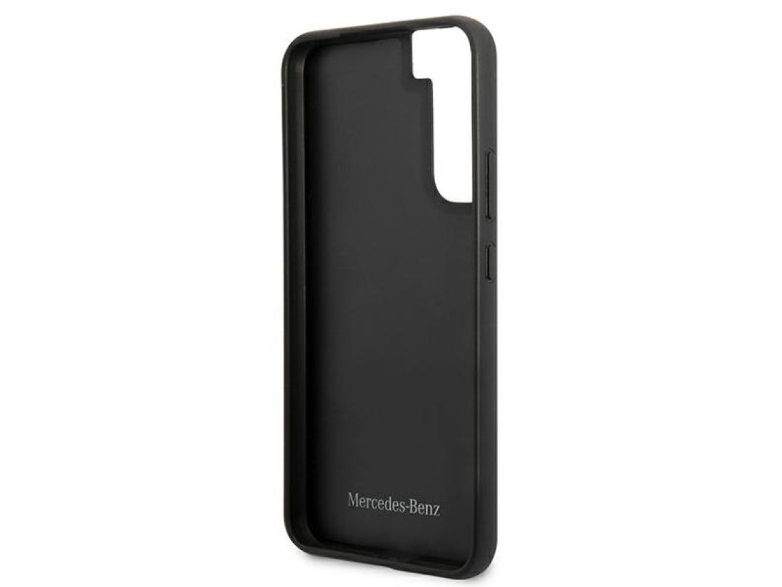 Mercedes Leather Stars Pattern Case for Samsung Galaxy S22+ - Black