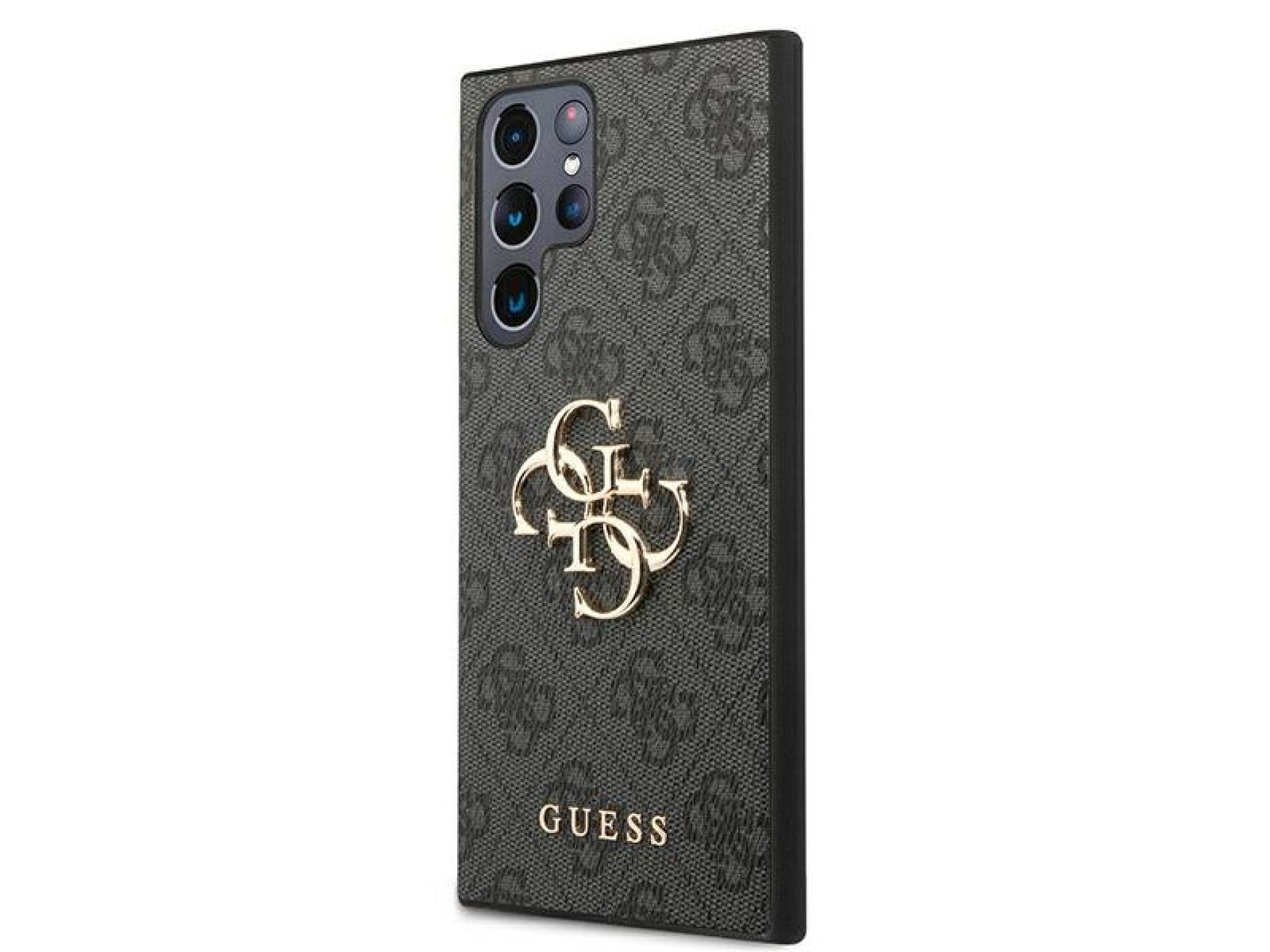 Estuche rígido Guess GUHCS22L4GMGGR S908 S22 Ultra szary/gris 4G con logotipo metálico grande