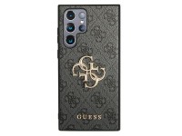 Estuche rígido Guess GUHCS22L4GMGGR S908 S22 Ultra szary/gris 4G con logotipo metálico grande Estuche rígido Guess GUHCS22L4GMGGR S908 S22 Ultra szary/gris 4G con logotipo metálico grande