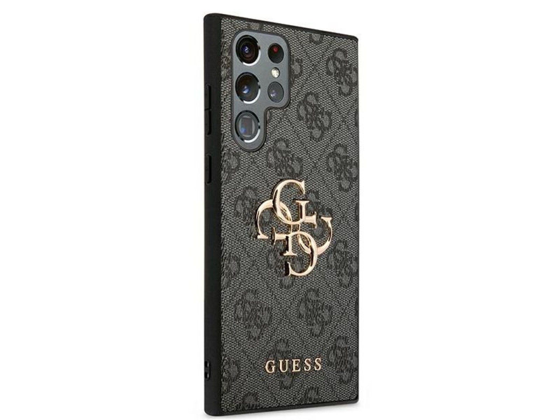 Estuche rígido Guess GUHCS22L4GMGGR S908 S22 Ultra szary/gris 4G con logotipo metálico grande