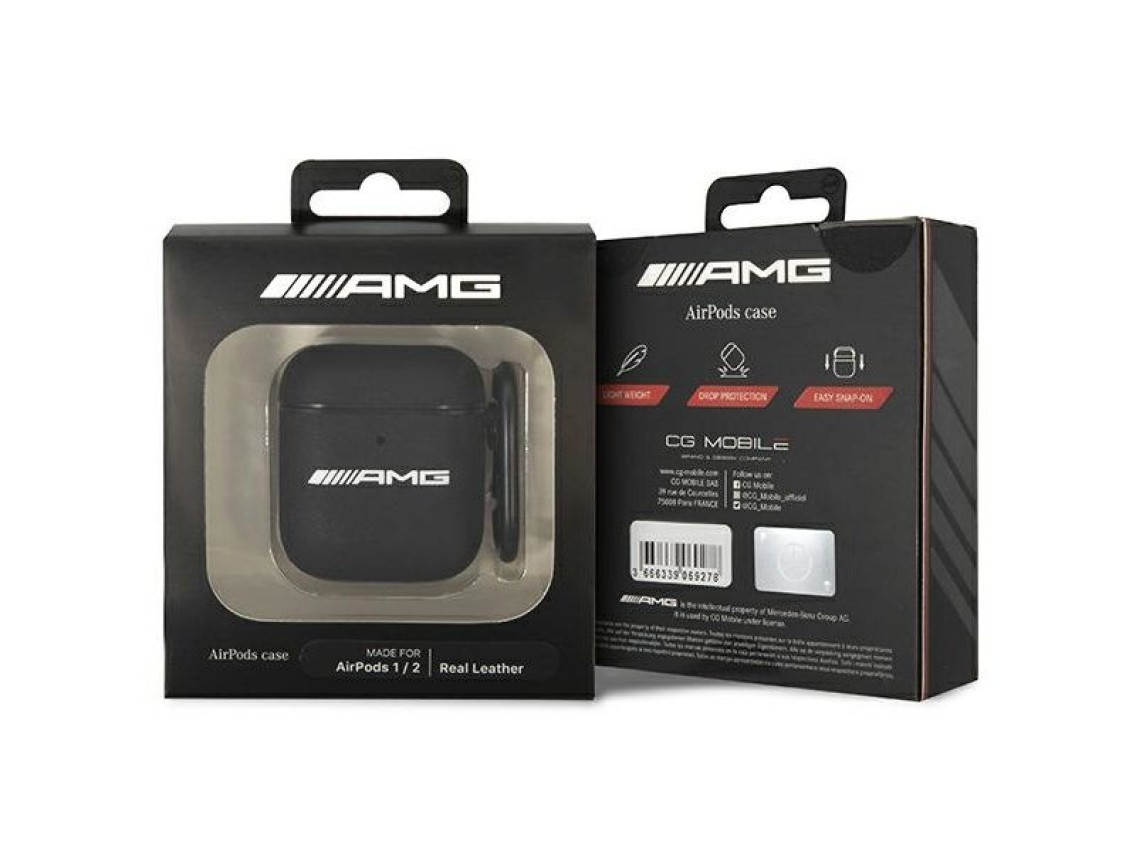AMG AMA2SLWK AirPods cover black/black Leather