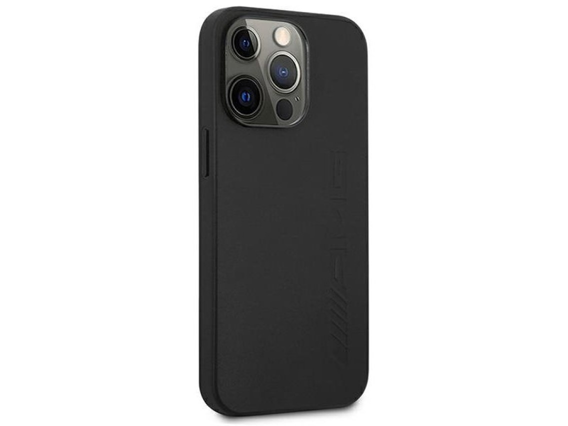 AMG AMHCP14LDOLBK iPhone 14 Pro 6.1 "black / black hardcase Leather Hot Stamped