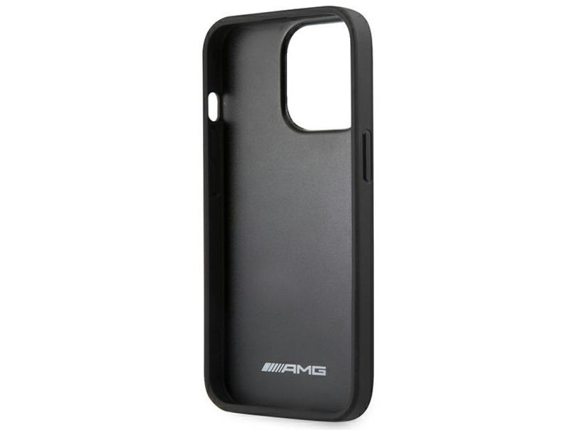 AMG AMHCP14LDOLBK iPhone 14 Pro 6.1 "black / black hardcase Leather Hot Stamped