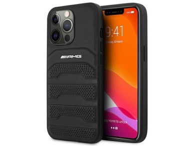 AMG AMHCP14LGSEBK iPhone 14 Pro 6.1 "black / black hardcase Leather Debossed Lines AMG AMHCP14LGSEBK iPhone 14 Pro 6.1 "black / black hardcase Leather Debossed Lines