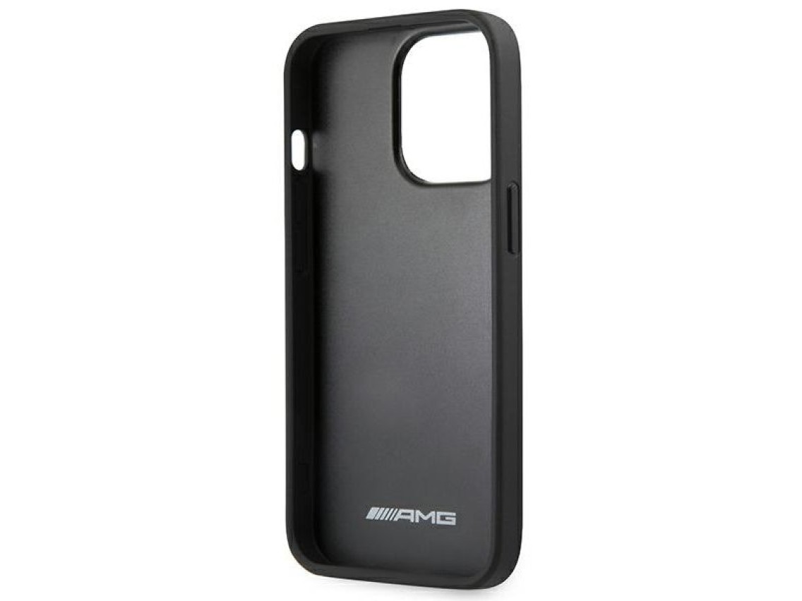 AMG AMHCP14XGSEBK iPhone 14 Pro Max 6,7 "black / black hardcase Leather Debossed Lines