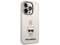 Capa para iPhone 14 Pro Max com estampa Choupette, de Karl Lagerfeld - Rosa