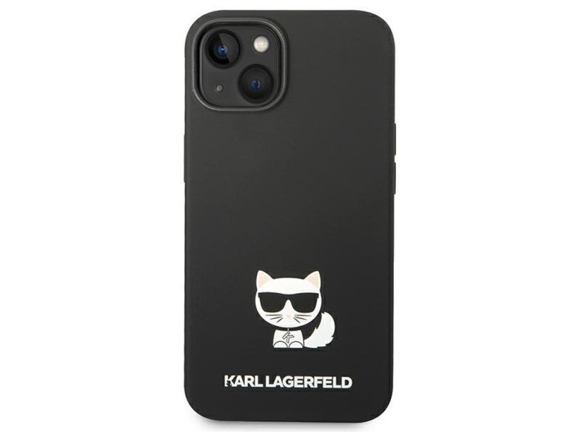 Karl Lagerfeld Silicone Choupette Body Case for iPhone 13 / 14 / 15 - Black
