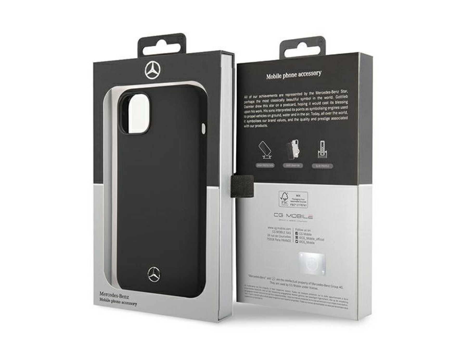 Mercedes Silicone Line case for iPhone 14 Plus - black