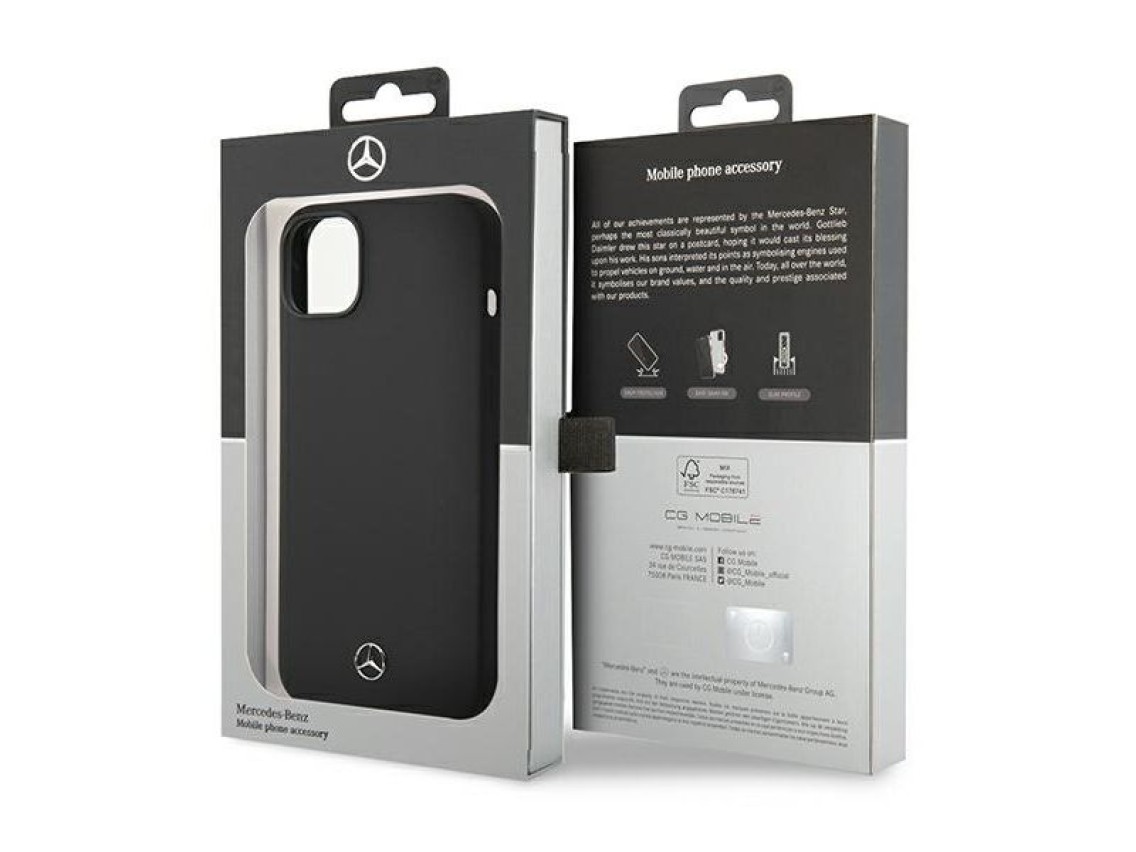 Mercedes Silicone Line MagSafe case for iPhone 14 Plus - black