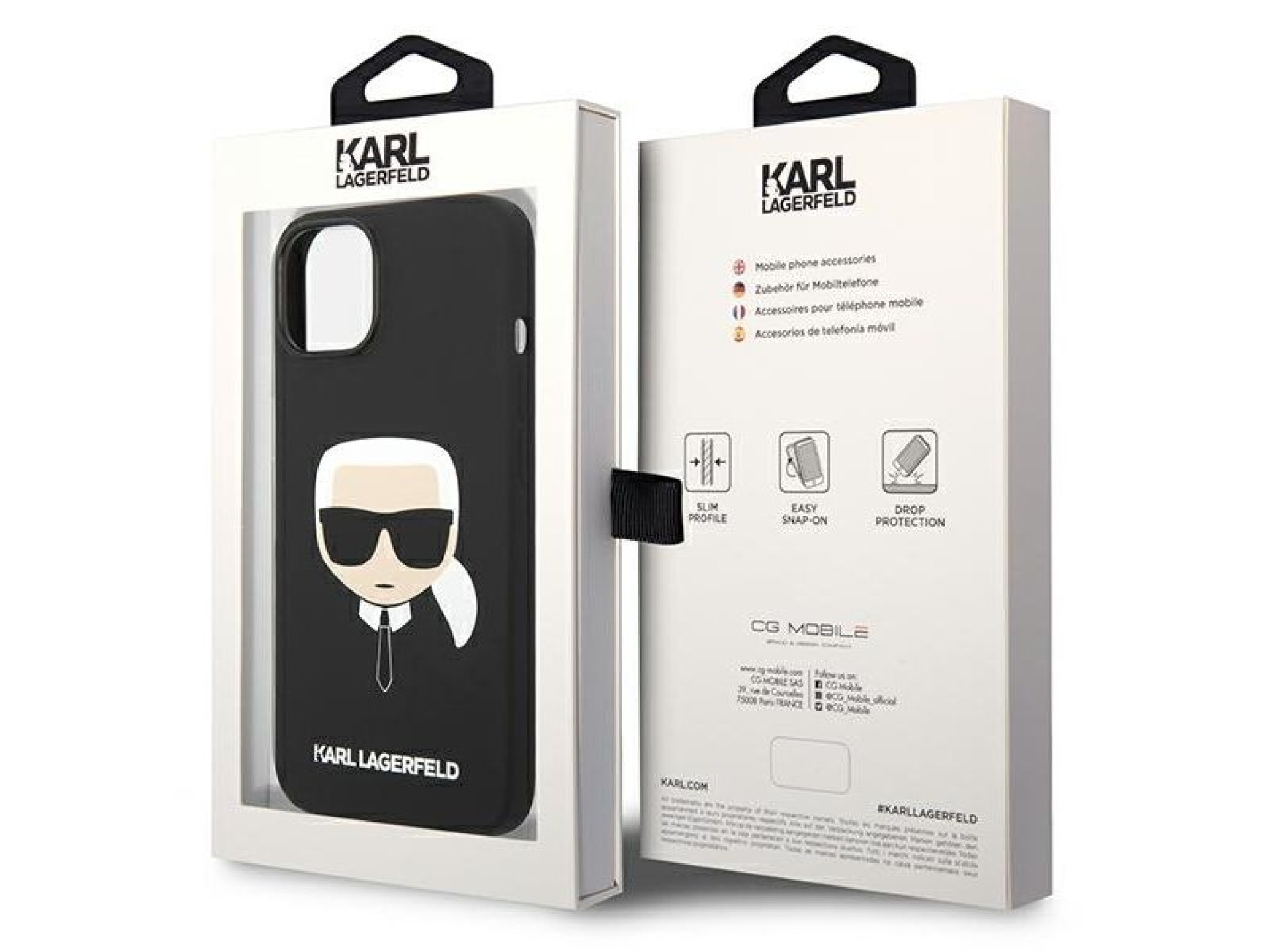 Karl Lagerfeld Silicone Karl`s Head Case for iPhone 13 / 14 / 15 - Black