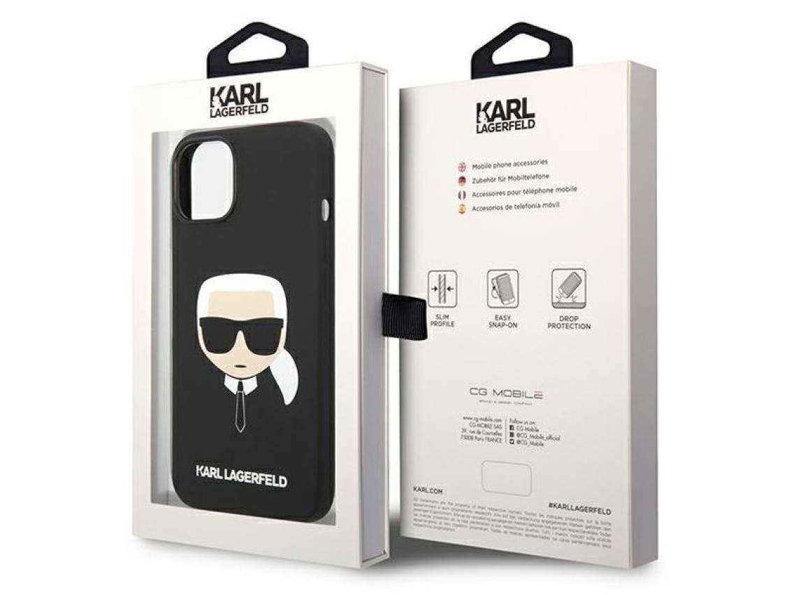 Karl Lagerfeld Silicone Karl`s Head Case for iPhone 13 / 14 / 15 - Black