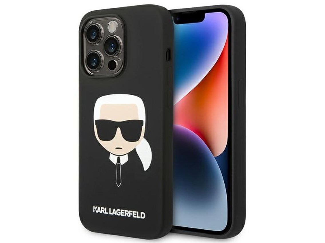 Karl Lagerfeld Silicone Karl`s Head Case for iPhone 14 Pro Max - Black