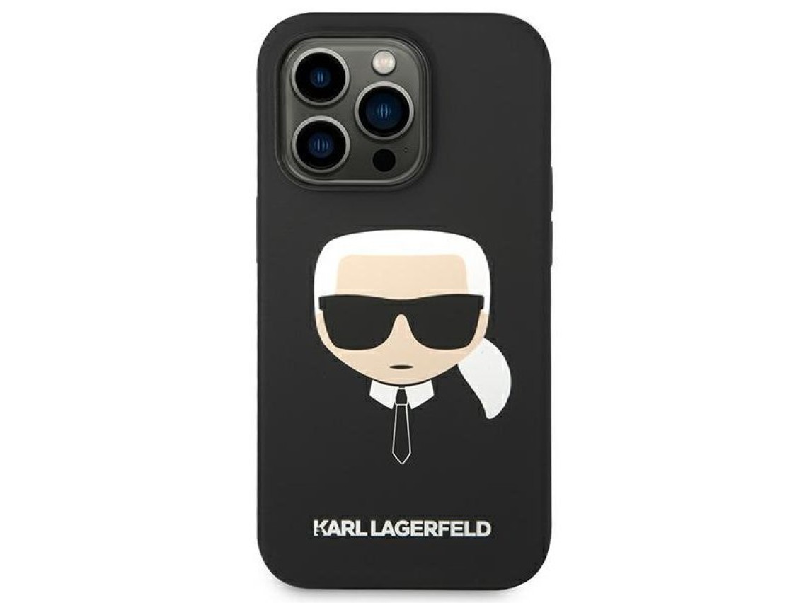 Karl Lagerfeld Silicone Karl`s Head Case for iPhone 14 Pro Max - Black