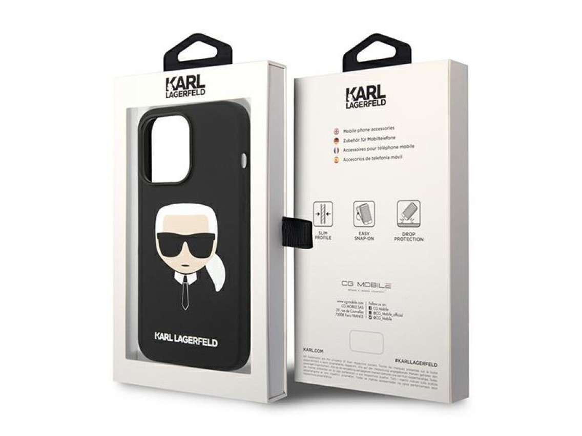 Karl Lagerfeld Silicone Karl`s Head Case for iPhone 14 Pro Max - Black