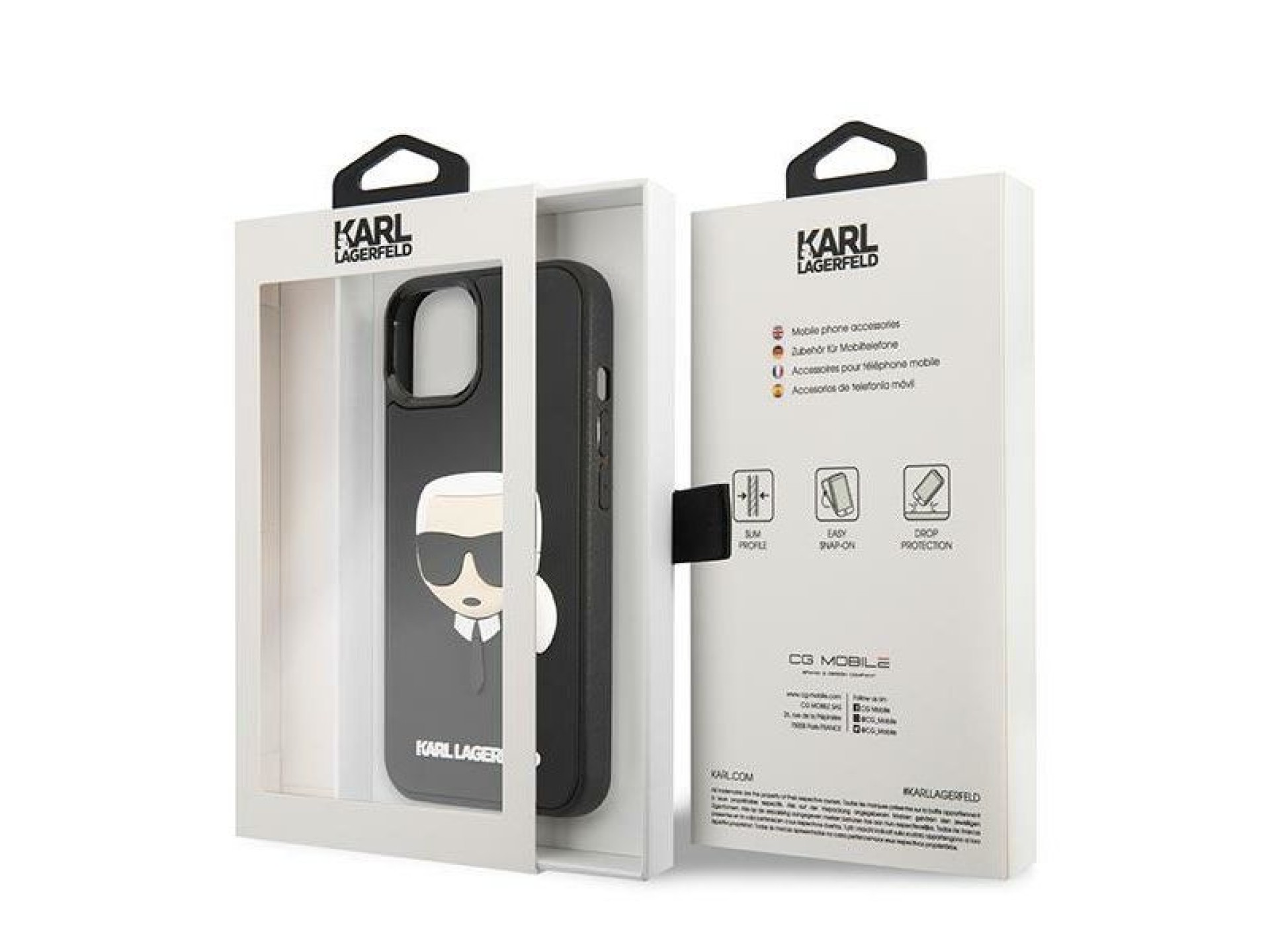 Karl Lagerfeld 3D Rubber Karl`s Head Case for iPhone 13 / 14 / 15 - Black