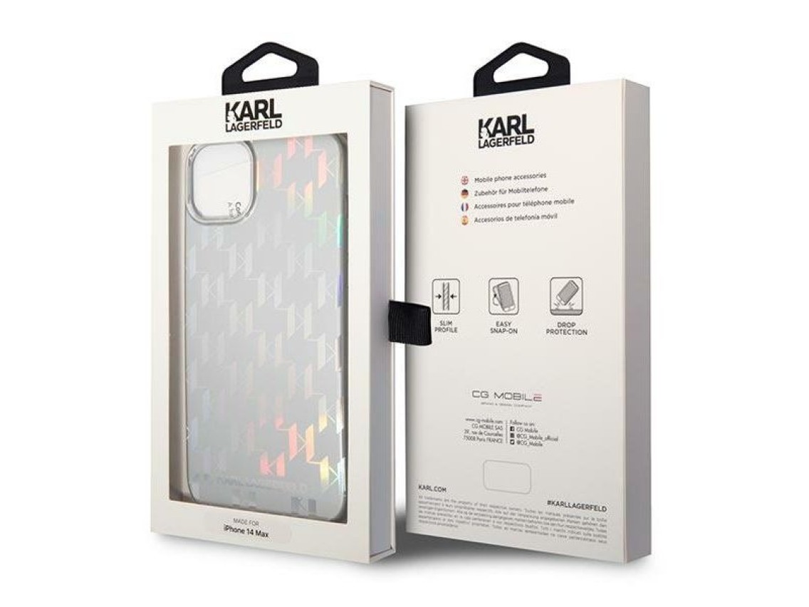 Funda Karl Lagerfeld KLHCP14SLGMMSV3 para iPhone 14/15/13 - plateada