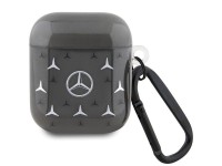Funda para AirPods Mercedes MEA28DPMGS 1/2 negra/negra con estampado de estrellas grandes Funda para AirPods Mercedes MEA28DPMGS 1/2 negra/negra con estampado de estrellas grandes