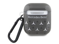 Funda para AirPods Mercedes MEA28DPMGS 1/2 negra/negra con estampado de estrellas grandes Funda para AirPods Mercedes MEA28DPMGS 1/2 negra/negra con estampado de estrellas grandes
