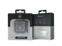 Funda para AirPods Mercedes MEA28DPMGS 1/2 negra/negra con estampado de estrellas grandes Funda para AirPods Mercedes MEA28DPMGS 1/2 negra/negra con estampado de estrellas grandes
