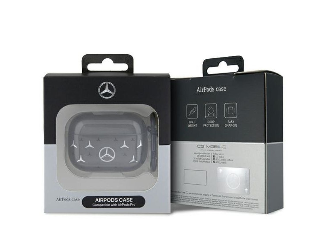 Funda para AirPods Pro Mercedes MEAP8DPMGS negra/negra con estampado de estrellas grandes